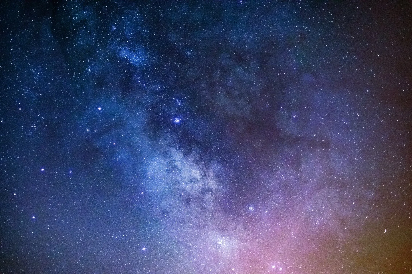 The Milky Way over a night horizon